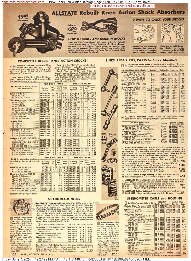 1952 Sears Fall Winter Catalog, Page 1170