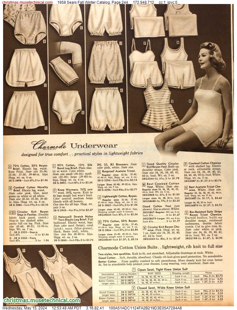 1958 Sears Fall Winter Catalog, Page 244