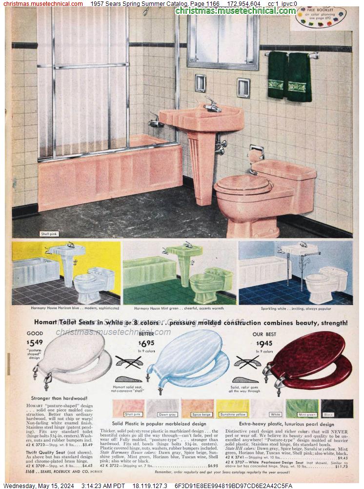 1957 Sears Spring Summer Catalog, Page 1166