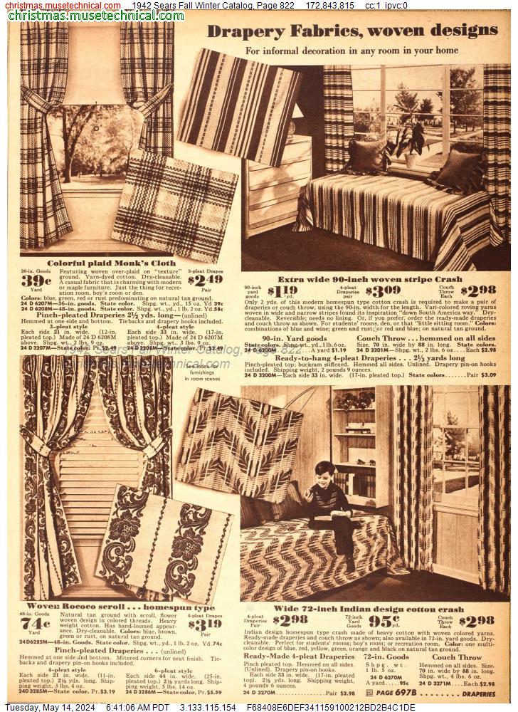 1942 Sears Fall Winter Catalog, Page 822