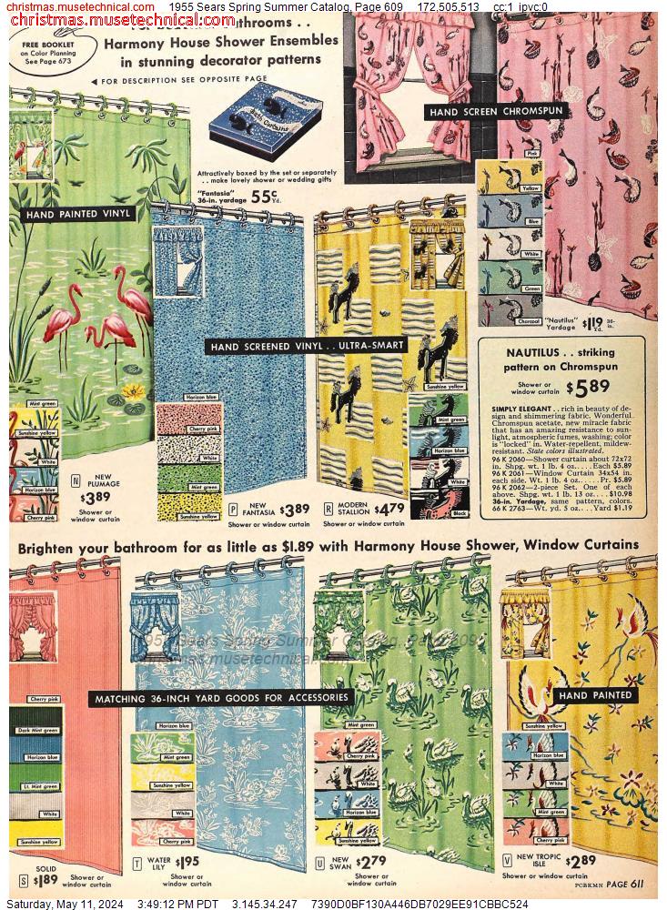 1955 Sears Spring Summer Catalog, Page 609