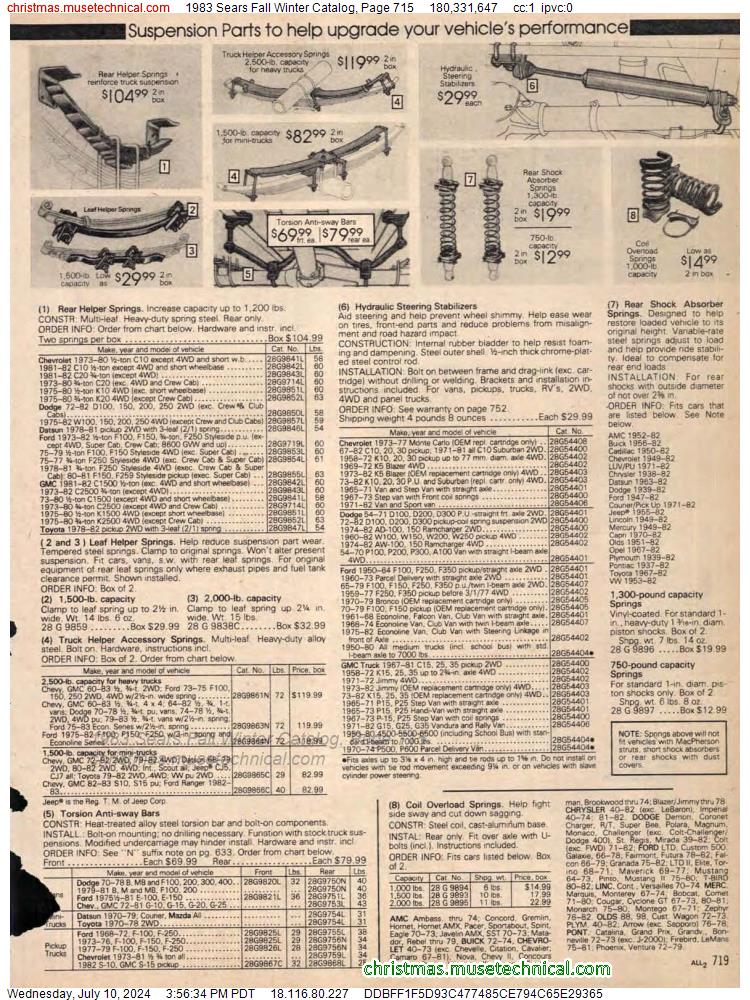 1983 Sears Fall Winter Catalog, Page 715