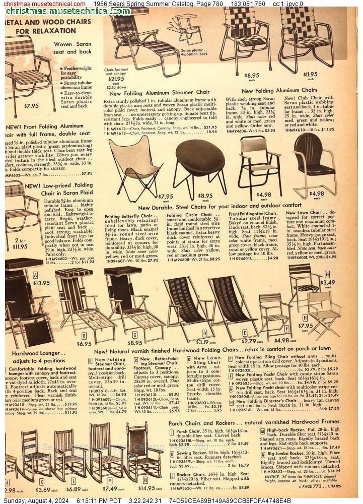 1956 Sears Spring Summer Catalog, Page 780