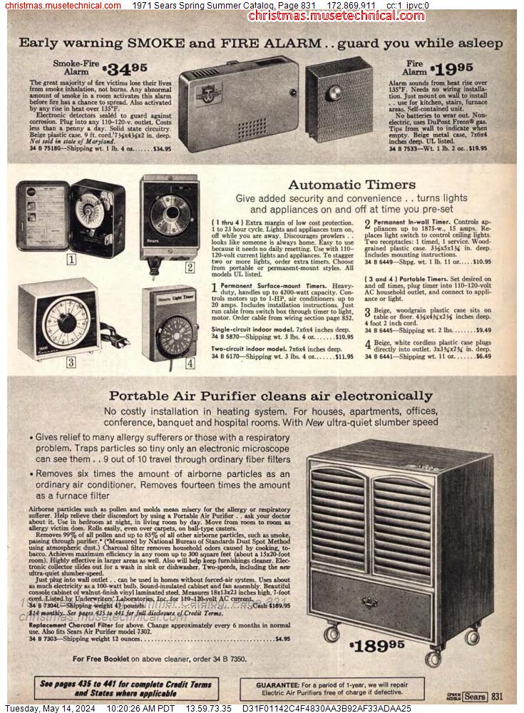 1971 Sears Spring Summer Catalog, Page 831