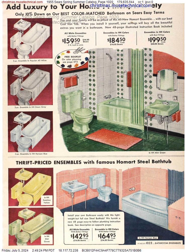 1955 Sears Spring Summer Catalog, Page 1020