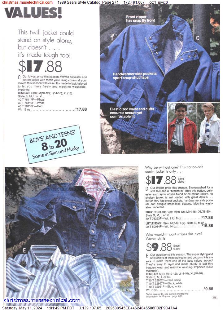 1989 Sears Style Catalog, Page 271