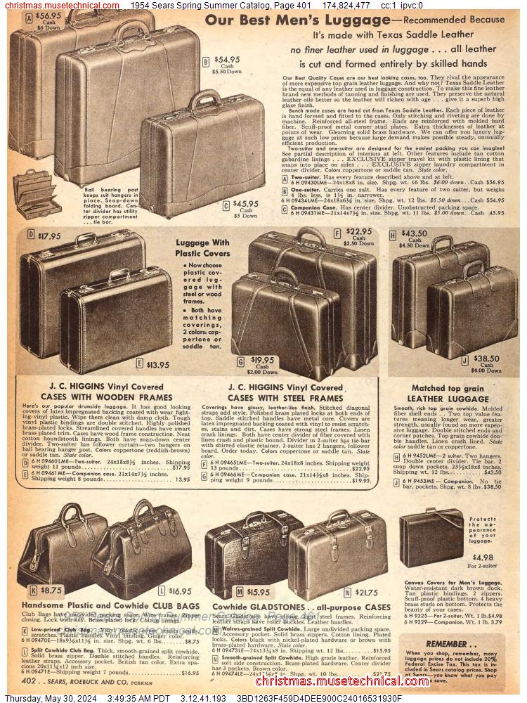 1954 Sears Spring Summer Catalog, Page 401