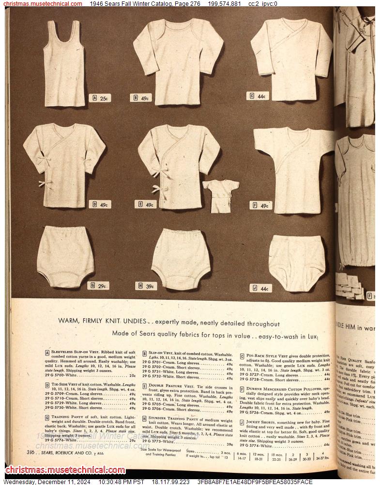 1946 Sears Fall Winter Catalog, Page 276