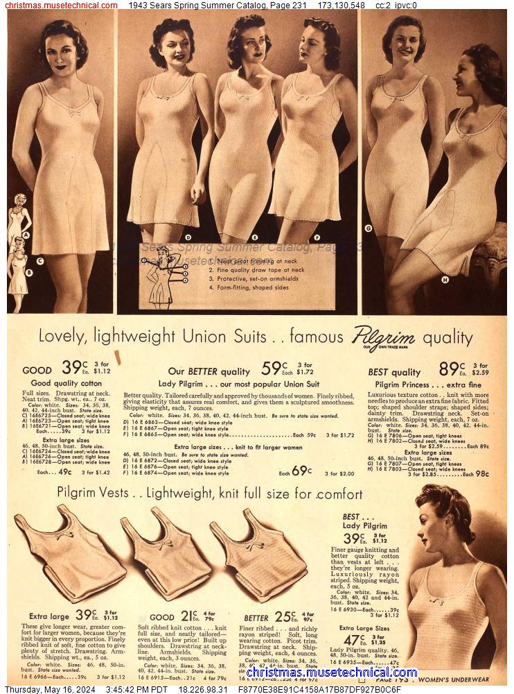 1943 Sears Spring Summer Catalog, Page 231
