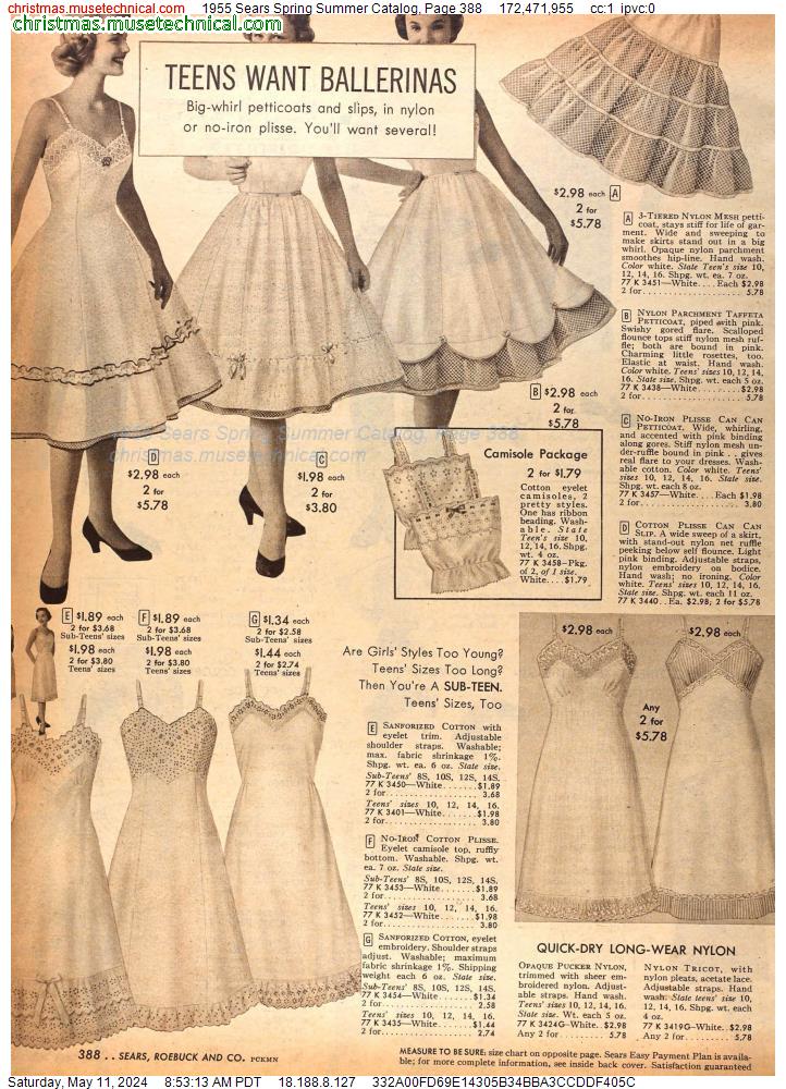 1955 Sears Spring Summer Catalog, Page 388