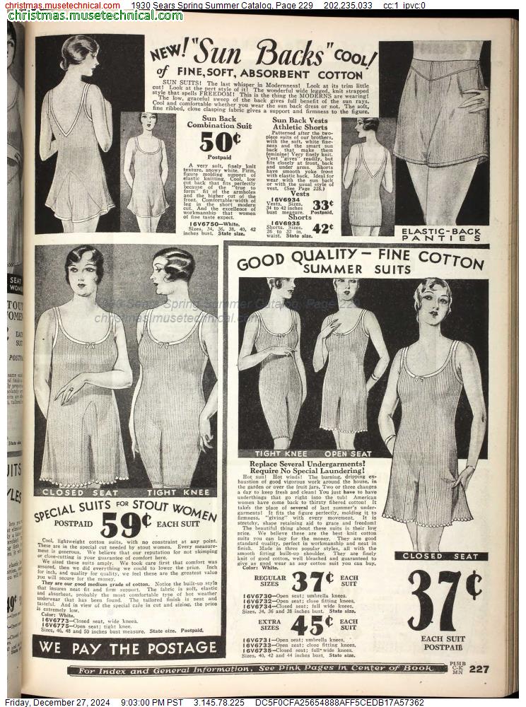 1930 Sears Spring Summer Catalog, Page 229