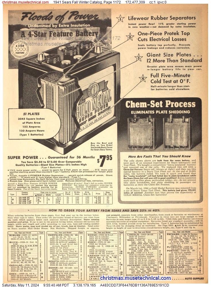 1941 Sears Fall Winter Catalog, Page 1172