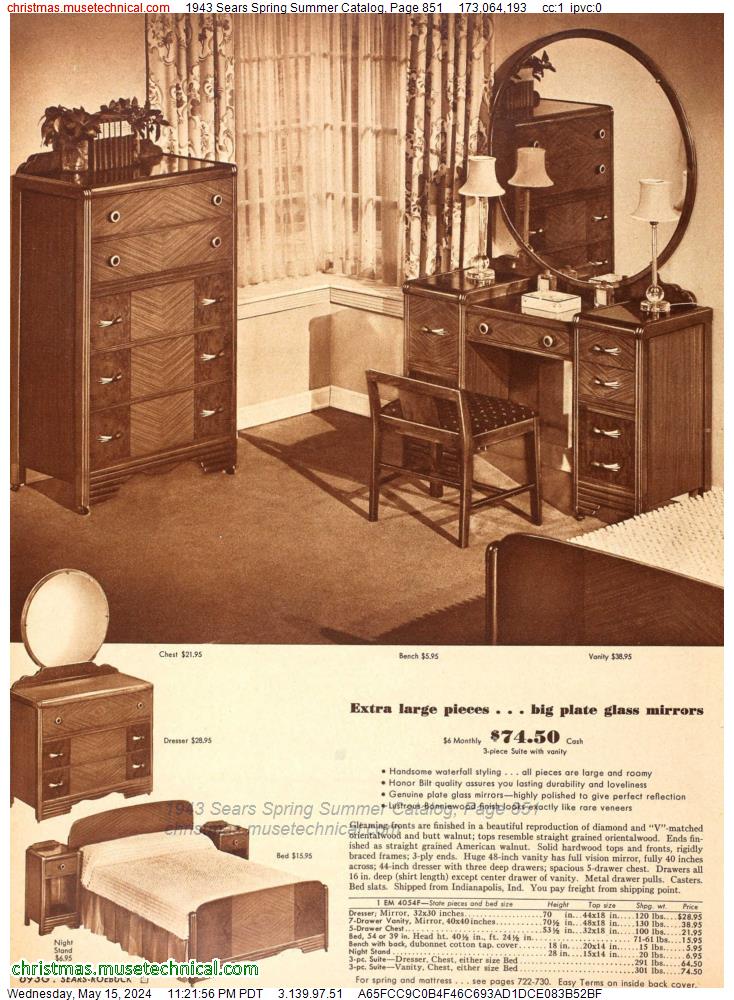 1943 Sears Spring Summer Catalog, Page 851