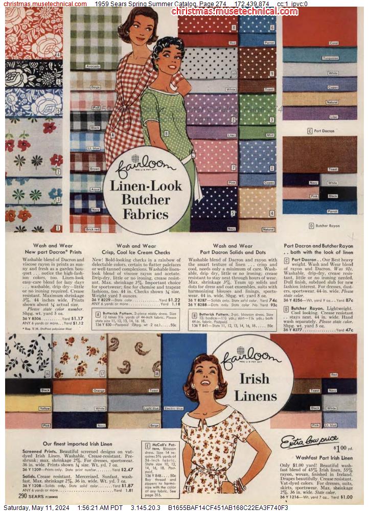 1959 Sears Spring Summer Catalog, Page 274