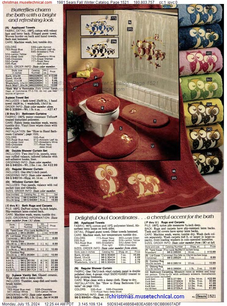 1981 Sears Fall Winter Catalog, Page 1521