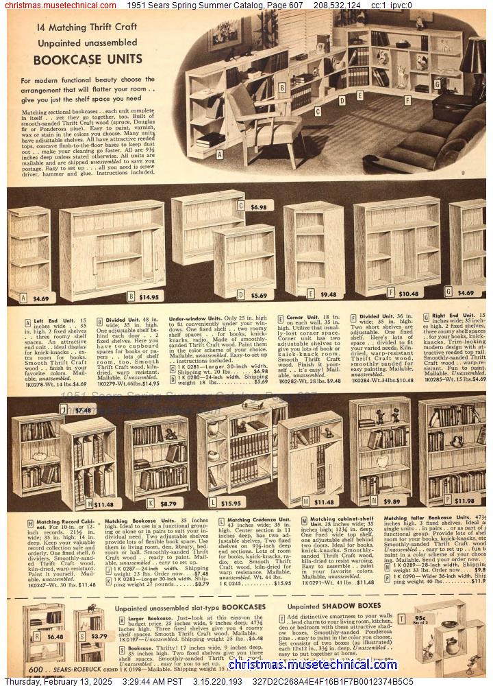 1951 Sears Spring Summer Catalog, Page 607