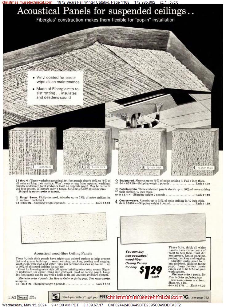 1972 Sears Fall Winter Catalog, Page 1168