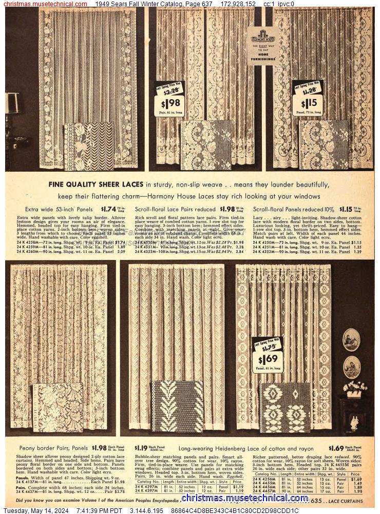 1949 Sears Fall Winter Catalog, Page 637