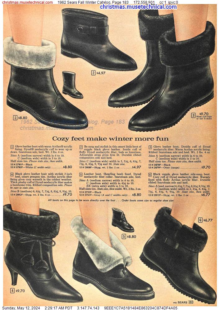 1962 Sears Fall Winter Catalog, Page 183