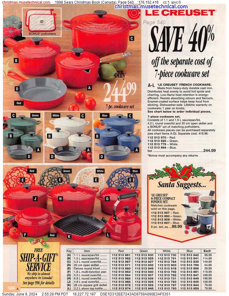 1998 Sears Christmas Book (Canada), Page 540