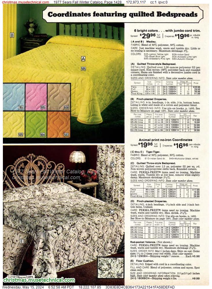 1977 Sears Fall Winter Catalog, Page 1428