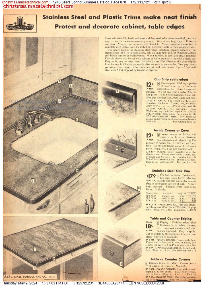 1946 Sears Spring Summer Catalog, Page 870