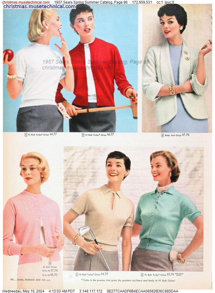 1957 Sears Spring Summer Catalog, Page 96