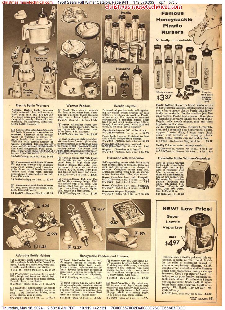 1958 Sears Fall Winter Catalog, Page 941