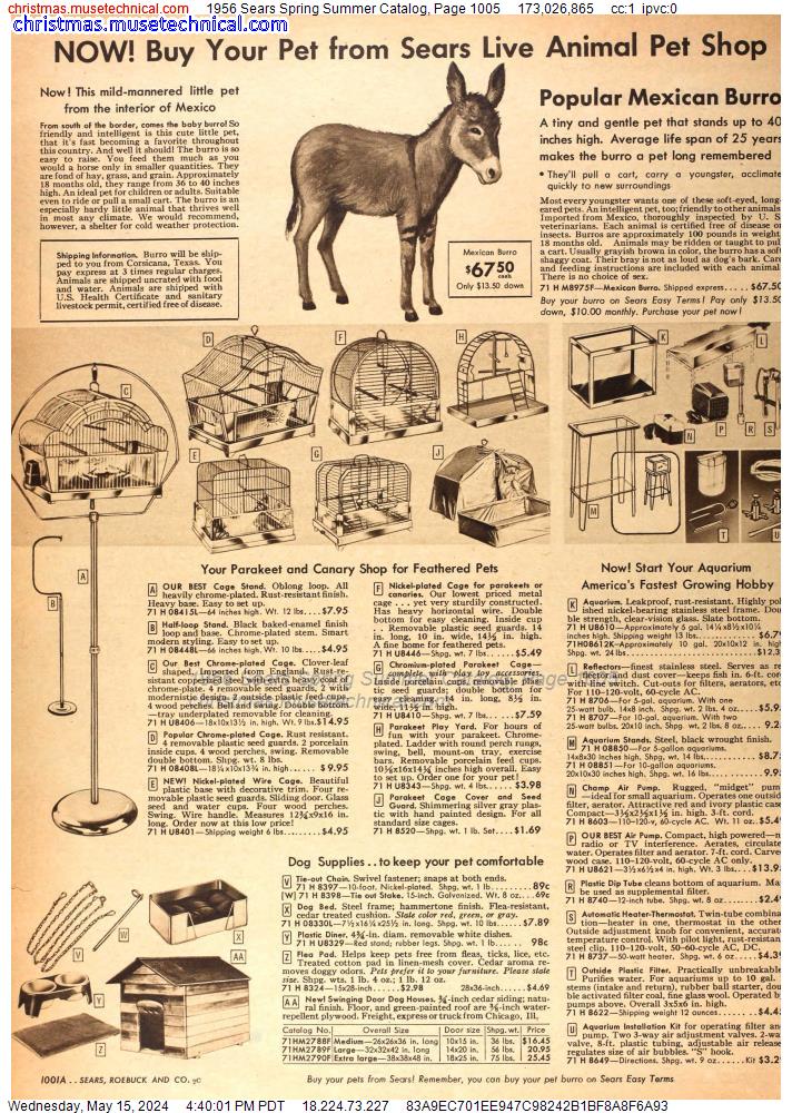 1956 Sears Spring Summer Catalog, Page 1005