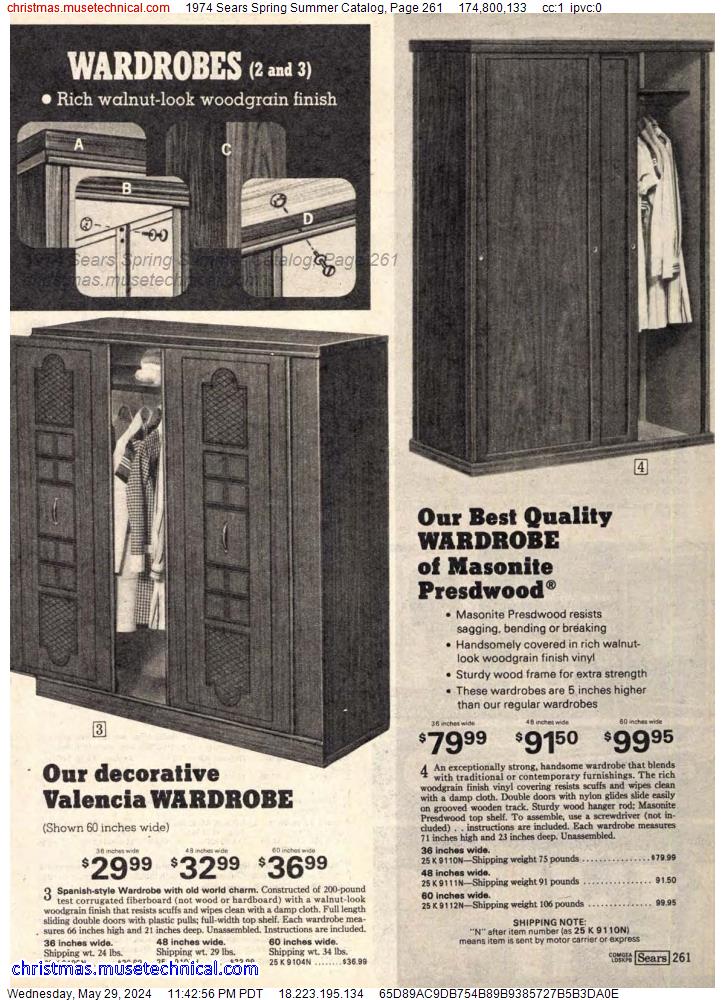 1974 Sears Spring Summer Catalog, Page 261