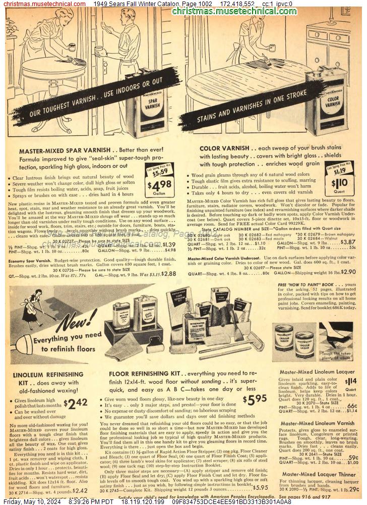 1949 Sears Fall Winter Catalog, Page 1002