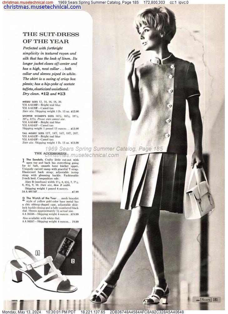 1969 Sears Spring Summer Catalog, Page 185