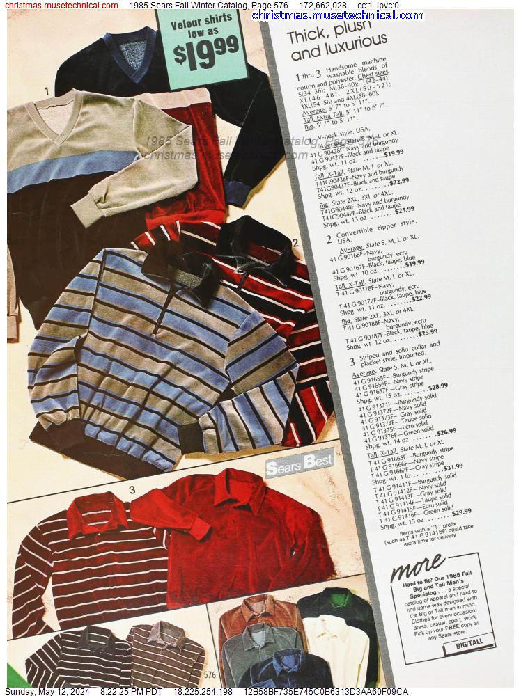 1985 Sears Fall Winter Catalog, Page 576