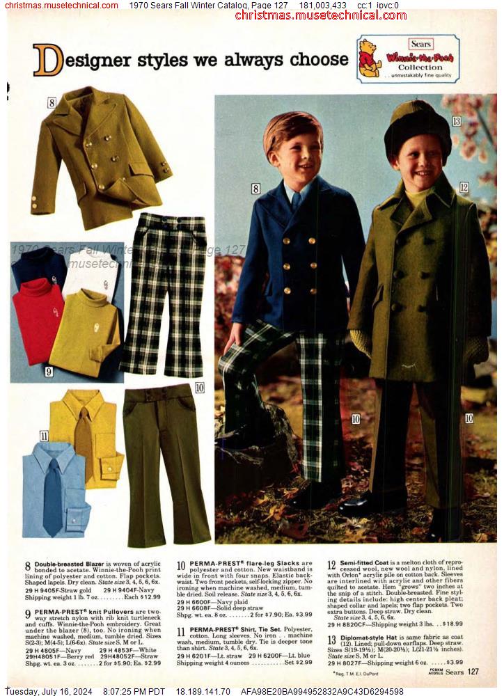 1970 Sears Fall Winter Catalog, Page 127