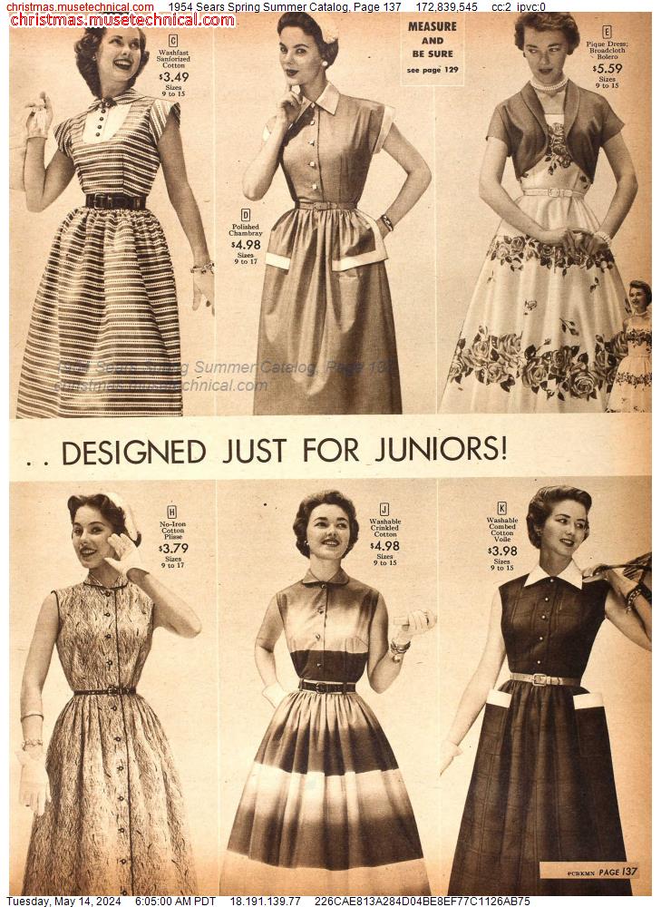 1954 Sears Spring Summer Catalog, Page 137