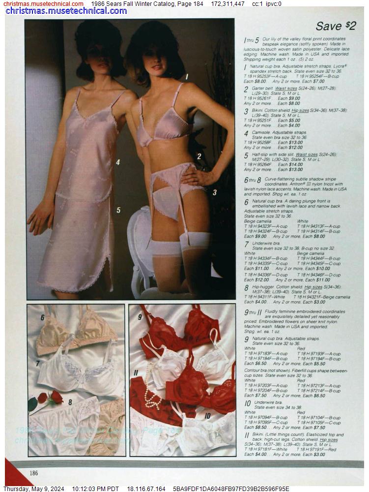 1986 Sears Fall Winter Catalog, Page 184