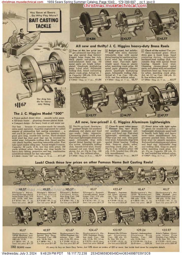 1959 Sears Spring Summer Catalog, Page 1040