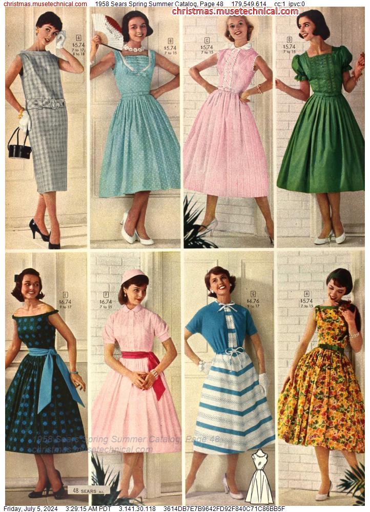 1958 Sears Spring Summer Catalog, Page 48