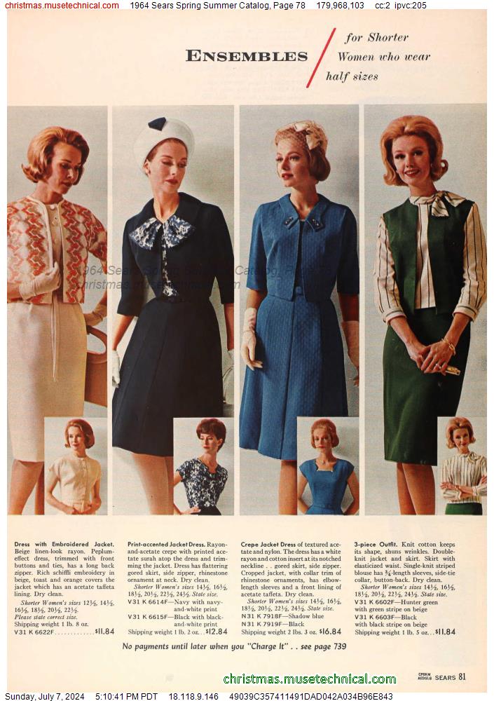 1964 Sears Spring Summer Catalog, Page 78