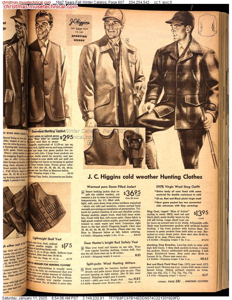 1947 Sears Fall Winter Catalog, Page 607