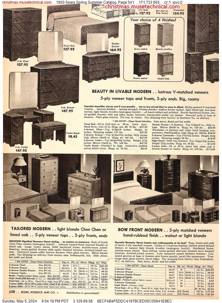 1950 Sears Spring Summer Catalog, Page 541
