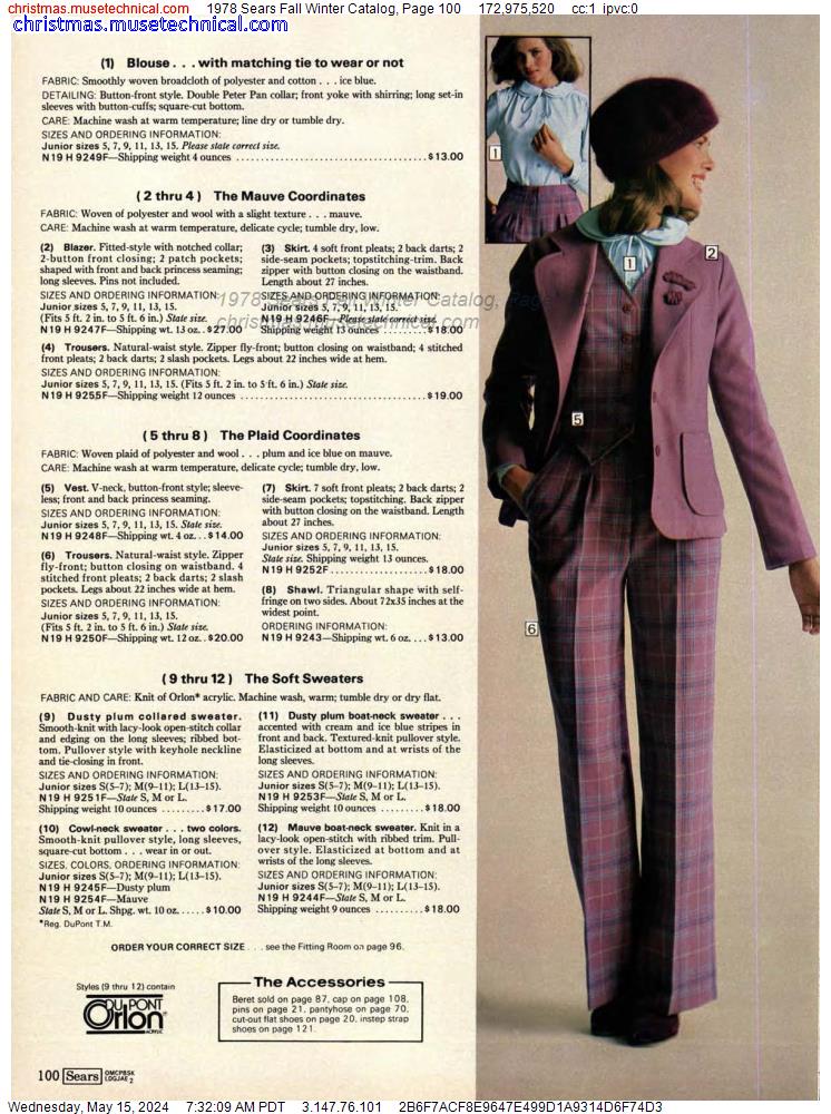 1978 Sears Fall Winter Catalog, Page 100