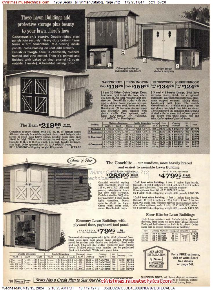 1969 Sears Fall Winter Catalog, Page 712
