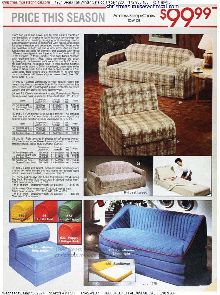 1984 Sears Fall Winter Catalog, Page 1220