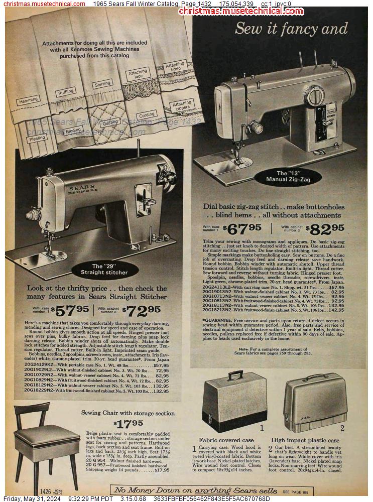 1965 Sears Fall Winter Catalog, Page 1432