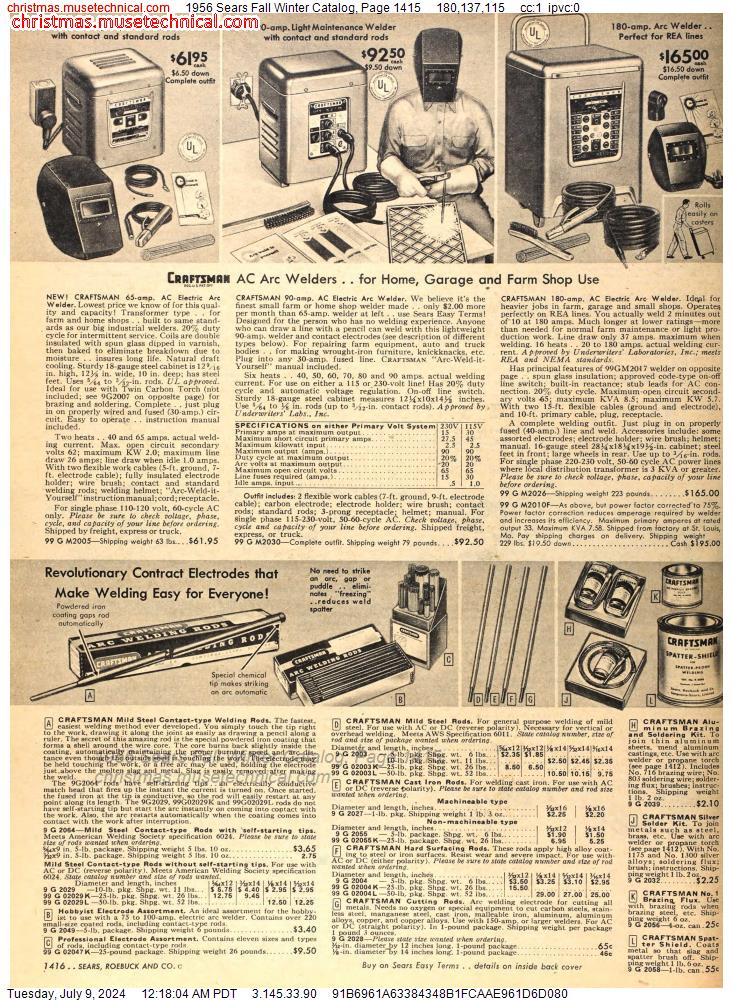 1956 Sears Fall Winter Catalog, Page 1415