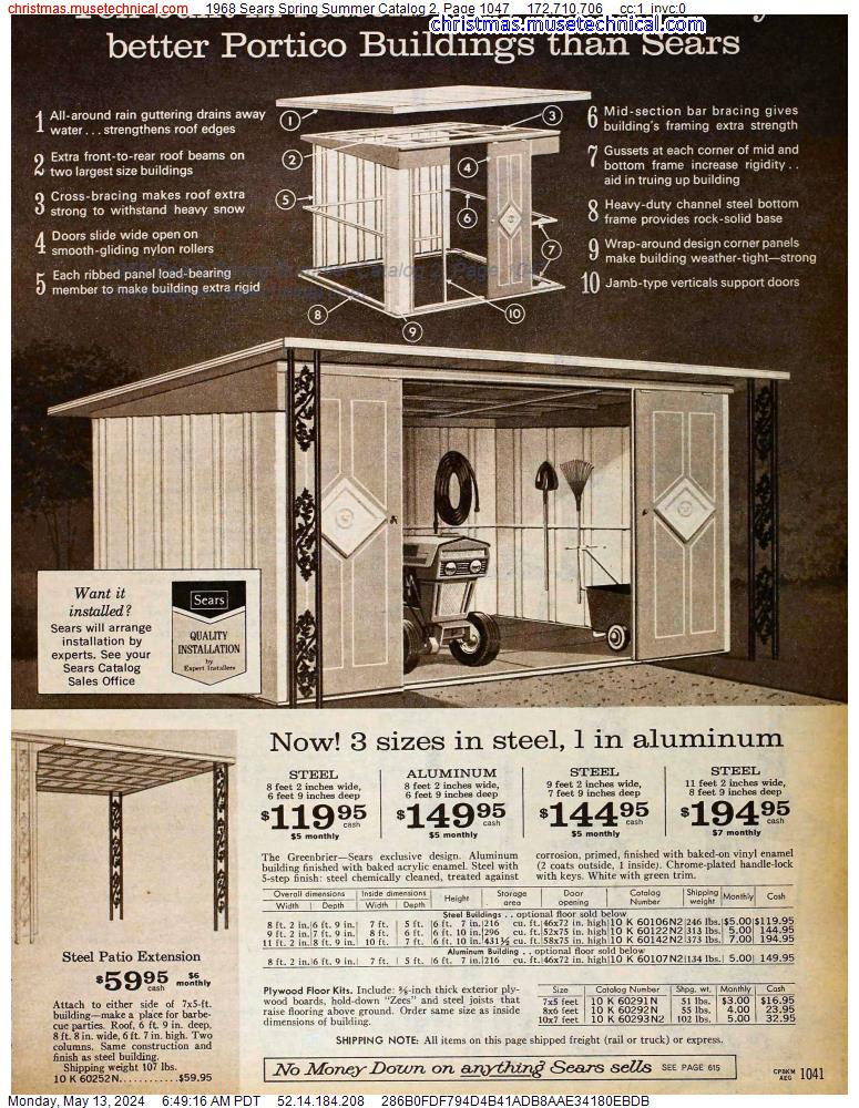 1968 Sears Spring Summer Catalog 2, Page 1047