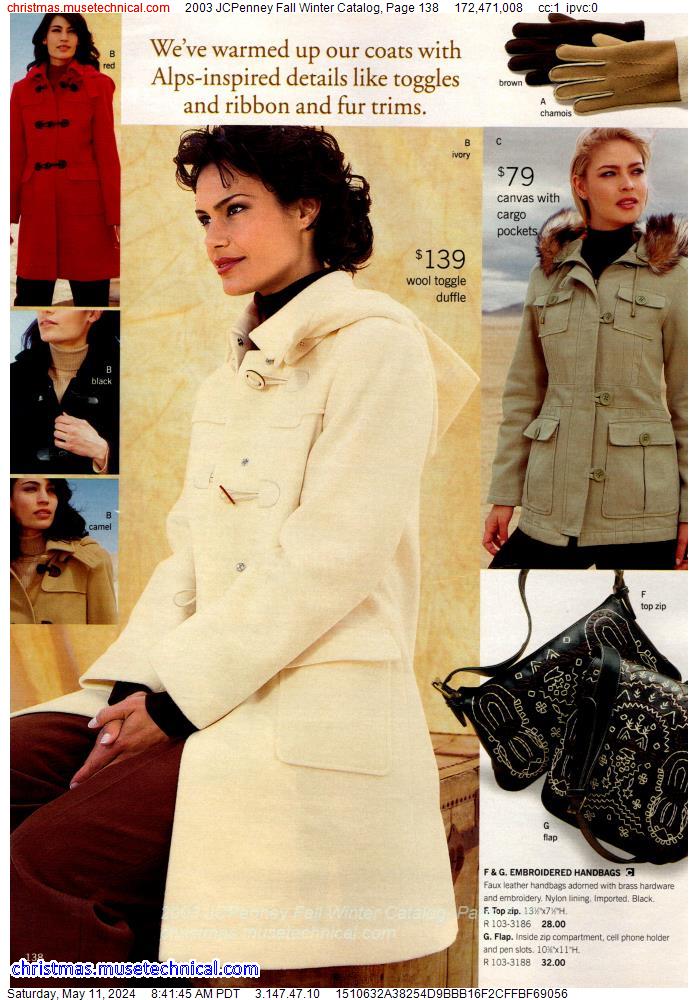 2003 JCPenney Fall Winter Catalog, Page 138