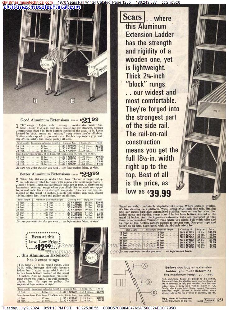 1970 Sears Fall Winter Catalog, Page 1255