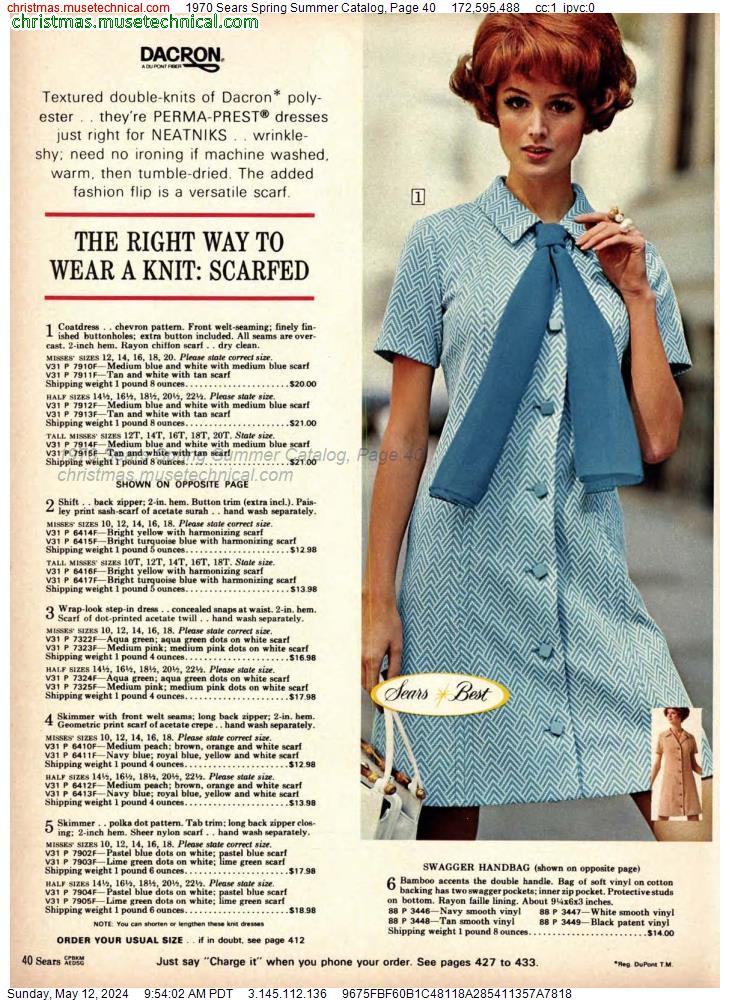 1970 Sears Spring Summer Catalog, Page 40